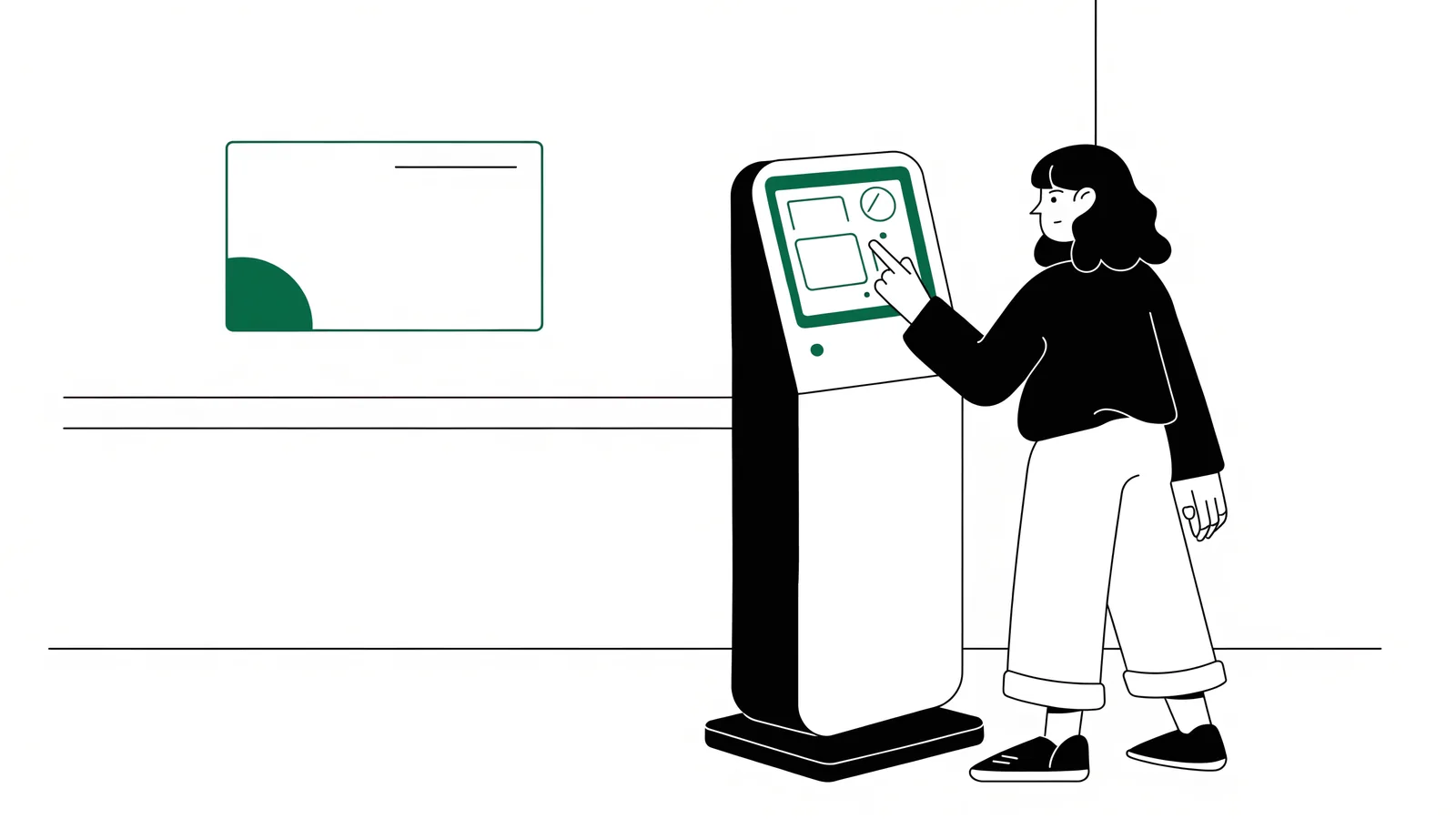 Customer-facing display mirroring an order at the counter